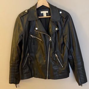 H&M faux leather moto jacket